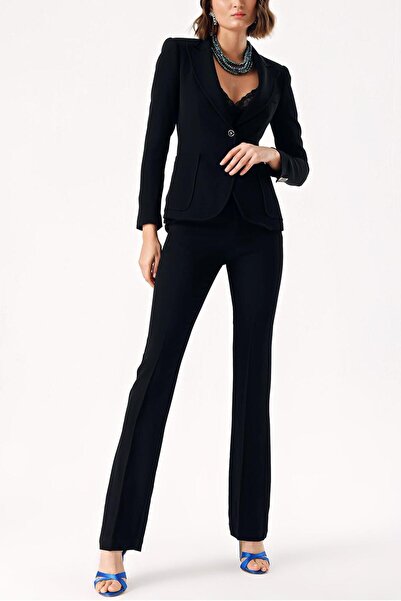 SOCIETA Siyah Beş cep boru paça pantolon 41642