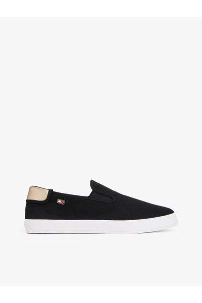 Tommy Hilfiger Kadın Th Canvas Slip-On Sneakers - Siyah
