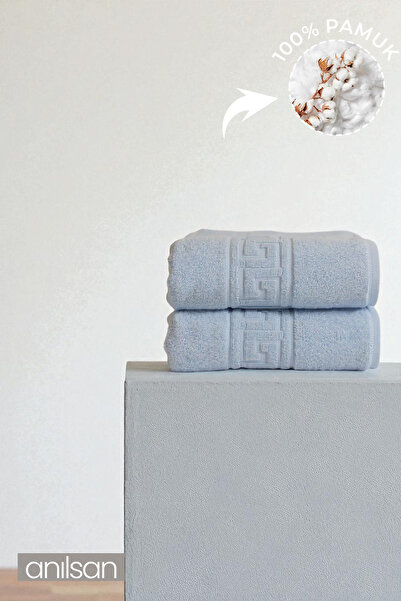 Anılsan Блакитна грецька рушник 50x90 см, 100% бавовна, рушник для спа-салонів та готелів, підходить для щоденного використання