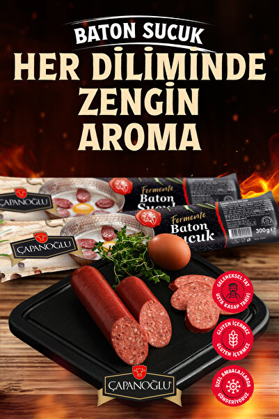 Çapanoğlu Fermente Baton Sucuk 300 Gr Kasap Usulü Geleneksel Tat Tost Ve Kahvaltılar İçin Yoğun Lezzet