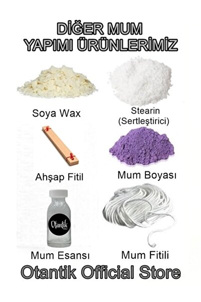 Otantik Mum Yapım Malzemesi, Esans, Boya, Fitil, Mum Çıtçıtı, Ahşap , Hobi Seti