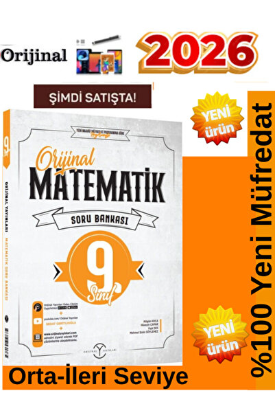 Orijinal Yayınları 2025 9.Sınıf Matematik %100 Yeni Müfredat Soru Bankası+Dok...