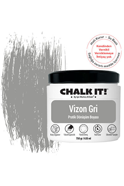 Işın Mumcu Artisan Chalk It Kendinden Vernikli Boya | Vizon Gri