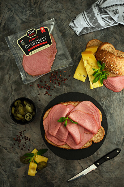 FümeChef Dilimli Dana Füme Roastbeef (Rozbif)100 gr Yağsız Nuar Etinden Tütsülenmiş Vakumlu Paket