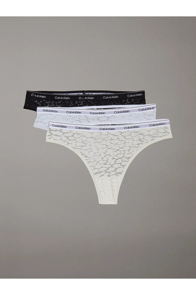 Calvin Klein Kadın Siyah-Beyaz-Krem Külot 000QD5225E W5Q