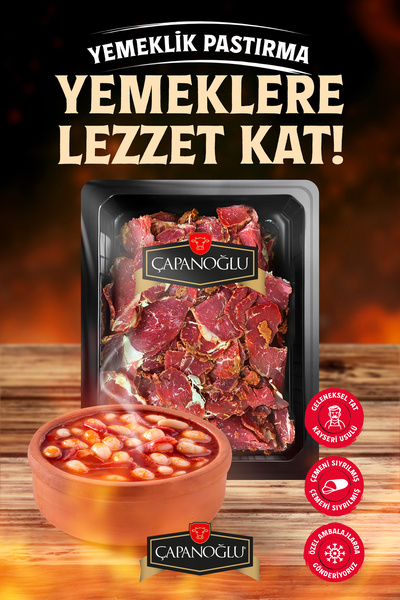 Çapanoğlu Kayseri Usulü Yemeklik Dana Pastırma 1000 Gr Çemeni Sıyrılmış Pratik Paket Geleneksel Tat