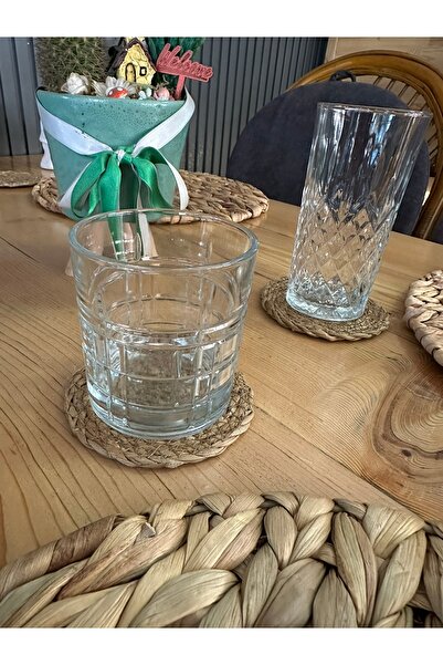 KODAL Dekoratif Doğal Hasır Bardak Altlığı – 6’lı Set