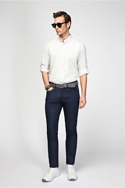 Kiğılı Slim Fit Slim Fit Lycra Patterned Canvas / Chino Trousers