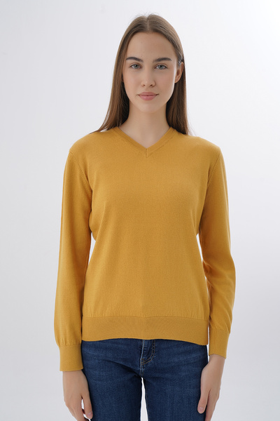 Trist Star بلوزة تريكو نسائية من القطن العضوي بنسبة 100% برقبة على شكل حرف V ...