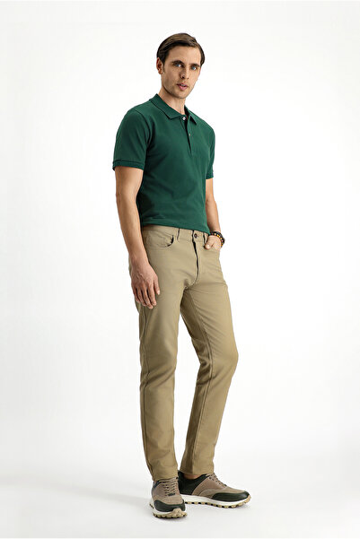 Kiğılı Slim Fit Dar Kesim Likralı Desenli Kanvas / Chino Pantolon