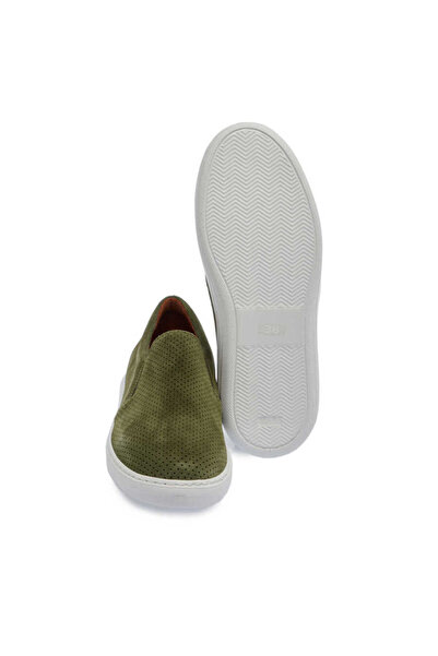 Tergan Yeşil Hakiki Süet Deri Kadın Loafer - K24I1AY67368-O48