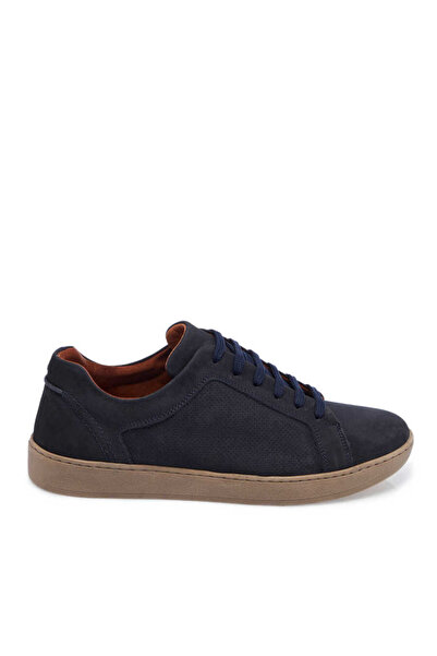 Tergan Lacivert Hakiki Nubuk Deri Erkek Sneaker - E24I1AY56825-C39