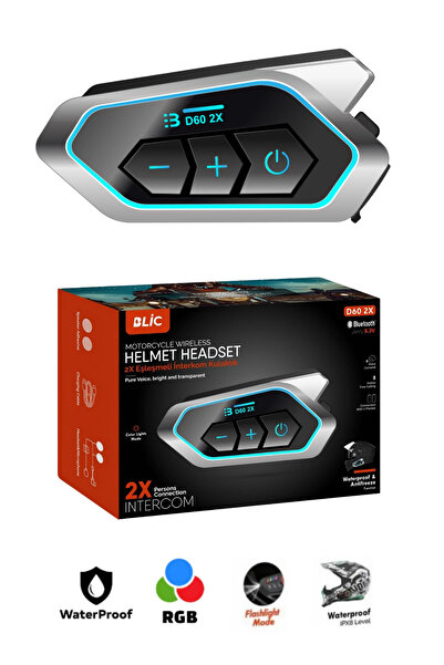 Sarftech 2X Bağlantılı Telsizli Bluetooth 5.3 Motosiklet Kask Kulaklık Intercom Motorsiklet Interkom C60-2X