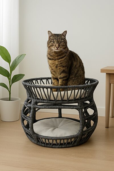 Teknor hilal Bombeli kedi ranzası & Kedi yatağı