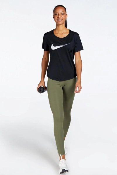 Nike Μπλουζάκι για τρέξιμο Dri Fit Tee Training Running Tee με αεριζόμενο πάνελ στην πλάτη για αθλητική προπόνηση, μαύρο