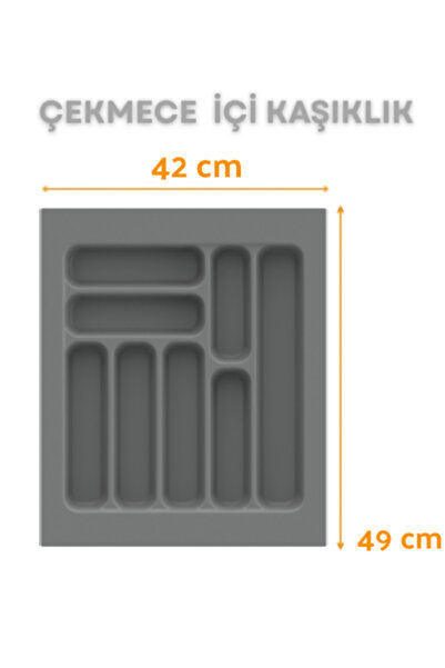 ShopyTime Çekmece İçi Kaşıklık ve Kepçelik Düzenleyici – Gri 42x49 cm (36,5x4...
