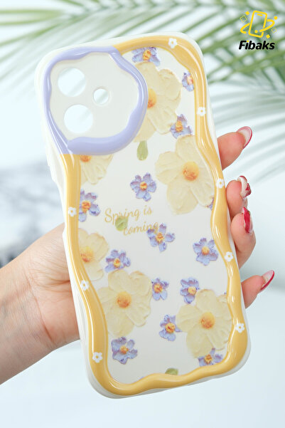 Fibaks Samsung Galaxy A06 Case Designed Patterned Camera Protection Daisy Flower Colorful Silicone Cover