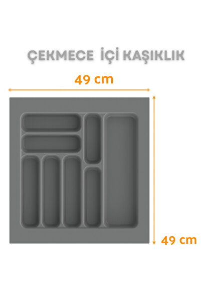ShopyTime Çekmece İçi Kaşıklık ve Kepçelik Düzenleyici – Gri 49x49 cm (43x40 ...