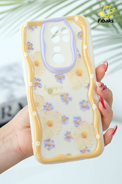 Fibaks Redmi Note 8 Pro Uyumlu Kılıf Tasarımlı Desenli Kamera Korumalı Papatya Çiçek Renkli Silikon Kapak