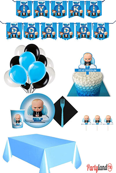 PartylandTR Patron Bebek Baby Boss 8 Kişilik Doğum Günü Parti Seti
