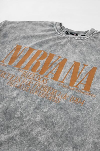 Sekizbiraltı White Nirvana Unisex Oversize T-Shirt - Back Printed Washable