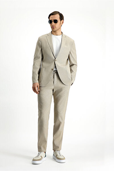 Kiğılı Super Slim Fit Ekstra Dar Kesim Keten Karışımlı Beli Lastikli İpli Tak...