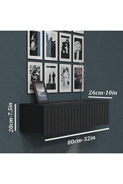 Barida Sanat Konsol Tek Büyük Çekmeceli | Dresuar | Duvara Monte MDF Ahşap Raf | Makyaj Masası