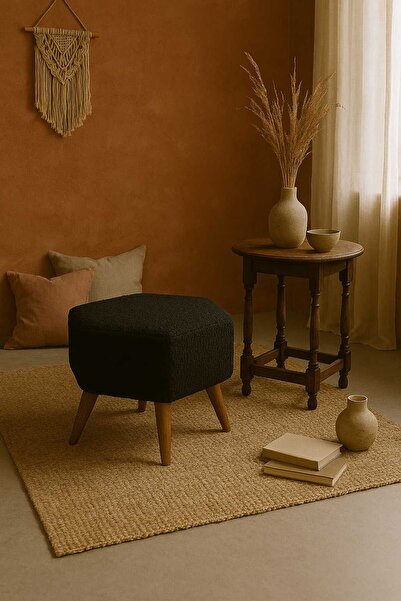 eda hacıoğlu edam bedding group Teddy Altıgen Puf Bench Ahşap Retro Ayak Deko...