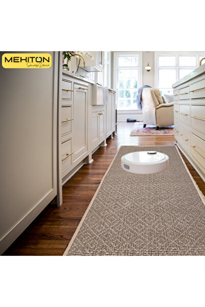 MEKITON Set of 2 Anti-Fatigue Non-Slip Rubber Mats, Washable Kitchen Rugs, Beige