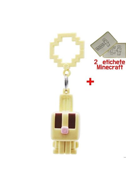 MINECRAFT Figurina 3D, cu Breloc si 2 stickere, V1, 6cm