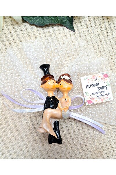 Murat Süs Polyester Kucakta Gelin Damat -magnet-kına - Düğün - Nikah Şekeri