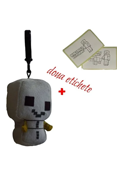 MINECRAFT Jucarie de plus Minecraft, Auriu 8cm cu breloc si 2 etichete
