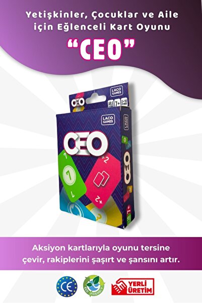 LAÇO KİDS CEO FLIP YETİŞKİNLER, ÇOCUKLAR VE AİLE İÇİN EĞLENCELİ KART OYUNU Pİ...