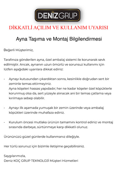 DENİZ KOÇ GRUP 60x60cm Işıklı Makyaj Aynası