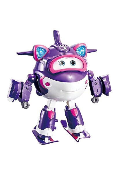 super wings Avion transformabil, Super Wings, Crystal, Cu Sunete si Lumini, 17Cm
