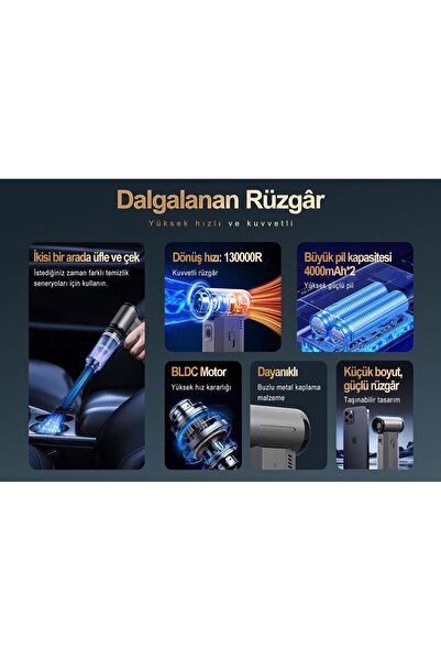 Smate F72 Violent Çok Fonksiyonlu El Fanı