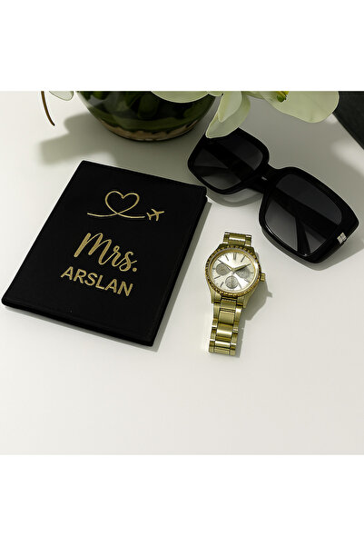 imzatasarım 2 Adet Pasaport Kılıfı Kişiye Özel Mr/Mrs. Isim Baskılı Keçe Kılı...