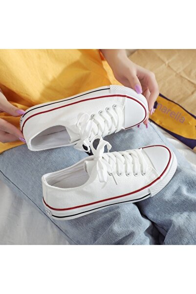 MONARELLA Unisex Beyaz Convers All Star Keten Sneaker