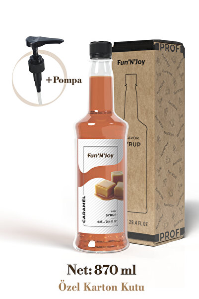 Karamel Aromalı Kahve Şurubu 870 ml, Pompa Hediyeli