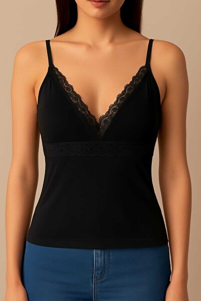 Wotrart Şık Ve Rahat Dantel Detaylı Kadın Gecelik Atlet