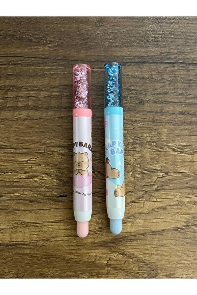 Kawai Capybara 2'li Sürgülü Silgi Kapibara Okul Set Kırtasiye