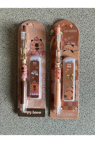Kawai Capybara 2 Adet Uçlu Kalem ve 2 Kutu Uç Kapibara Okul Set Kırtasiye