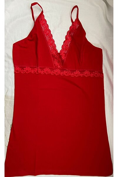 Wotrart Şık Ve Rahat Dantel Detaylı Kadın Gecelik Atlet