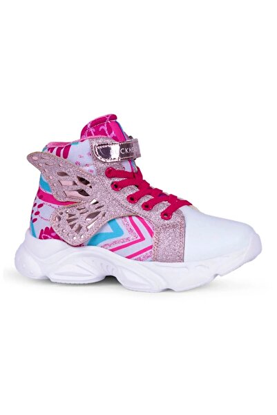 BUCKHEAD Girl's Winged High Top Sneakers - Velcro Sports Shoes