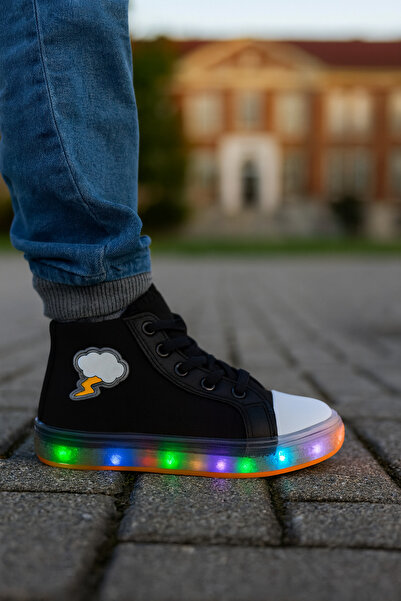 BUCKHEAD Unisex Kids Lighted Ankle Orthopedic Sole Sneaker - Lace-up Zippered