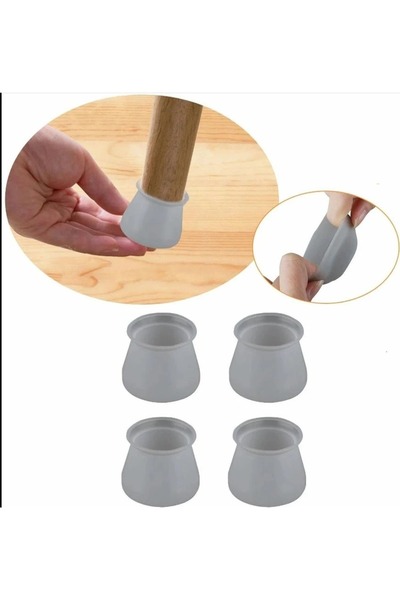mucit home Table and Chair Leg Protector Gray Silicone Floor Protector Silicone Foot Cover 12 Pieces