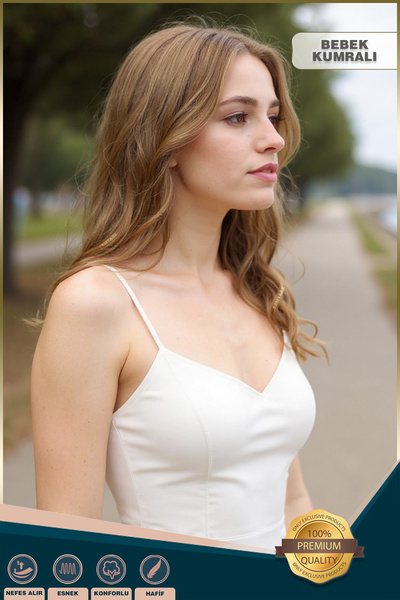 KONAK PERUK Kahkülsüz Fiber Sentetik Orta Boy Dalgalı Peruk - Bebek Kumralı