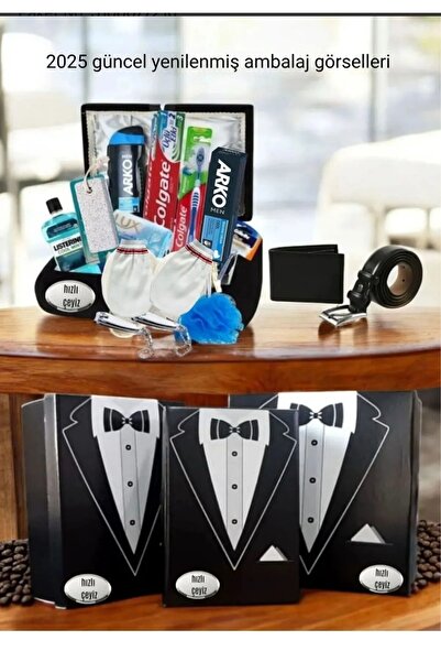 ARKO Damat Çeyiz Sandık Nişan Bohça Seti+çeyiz Kutusu / Kolisi 3'lü+ Cüzdan, ...