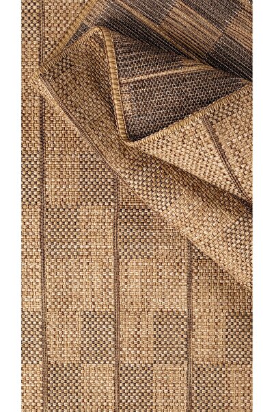 Vila Nova Home Jut Rengi Sisal Hasır Model Tek Renk Dokuma Halı Yıkanabilir T...