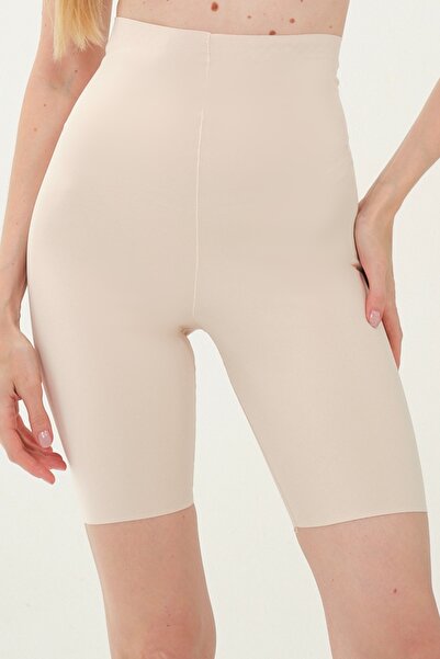 MİSTİRİK Porfy Model Dikişsiz Esnek Şort Spor Korse Ten Renk 091